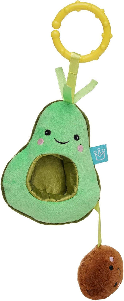 Manhattan Toy Mini-Apple Farm Avacado Baby Travel Toy with Rattle, Chime, Crinkle Fabric & Teether Clip-on Attachment...