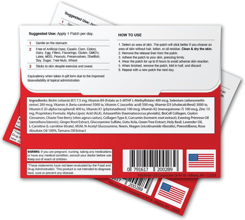 Biotin Plus Topical Patch by PatchAid 30-Day Supply...