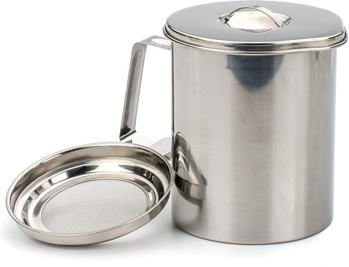 RSVPInternational Endurance Stainless Steel Fryer's Friend Pot Can, 6 Cup | For Cooking Oil, Fats, Olive Oils, Coconut Oil & More | Includes Mesh ...