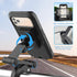 BOHISEN Motorcycle Phone Mount Waterproof Sensitive Touch Screen Hard Shell Phone Case Holder Anti-Theft Phone Holder with Aluminum Handlebar Moun...