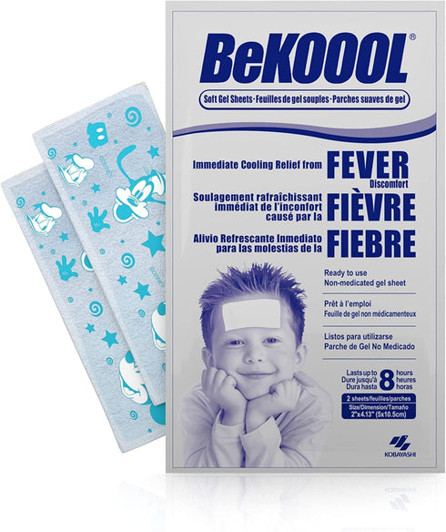 Be Koool: Kids 8 Hour Soft Gel Sheets w/Cooling Relief Fever Reducer, 4 Count (Pack of 5)...