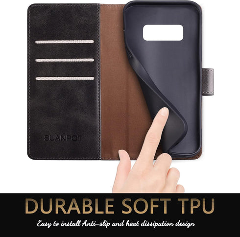 SUANPOT for Samsung Galaxy S10e 5.8"(Non S10 6.2") with RFID Blocking Leather Wallet case Credit Card Holder,Flip Folio Book Phone case Shockproof...