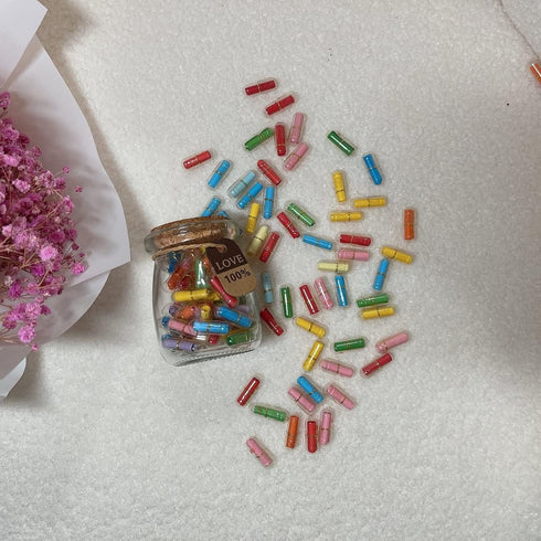50PCS Love Capsules in a Glass Bottles Cute Message Capsules Pills for Boyfriend/Girlfriend & Birthday Christmas Anniversary Graduation Mother's D...