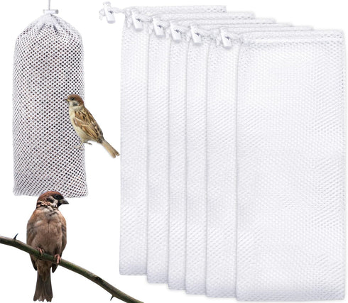 6 Pieces Thistle Finch Sock Bird Feeder, IOUALEY Wild Bird Food Mesh Sock Feeder Instant Seed Sack Supply Tools Hanging Kits for Wildlife Goldfinc...