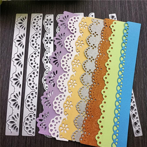 7pcs Flower Lace Cutting Dies, Flower Edge Border Die Cuts Metal Embossing Stencils Template Mould for Card Scrapbooking and DIY Craft Album Paper...