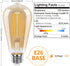 PARTPHONER LED Dimmable Edison Bulbs 6W 720LM, Vintage ST58 LED Light Bulb 2500K Amber Warm White Light 60 Watt Incandescent Equivalent E26 Base, ...