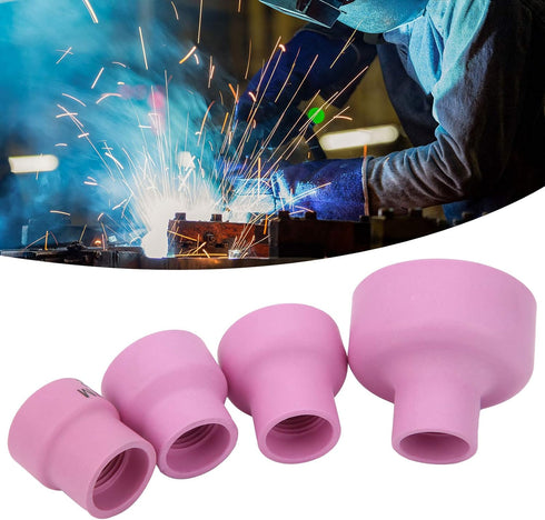 0.1In Ceramic Welding Cup Set, 2.4mm Thickness Alumina Torch Gas Lens Kit Welding Equipment Industrial Supplies WP 17 18 26 1.6 MultiModel Combina...
