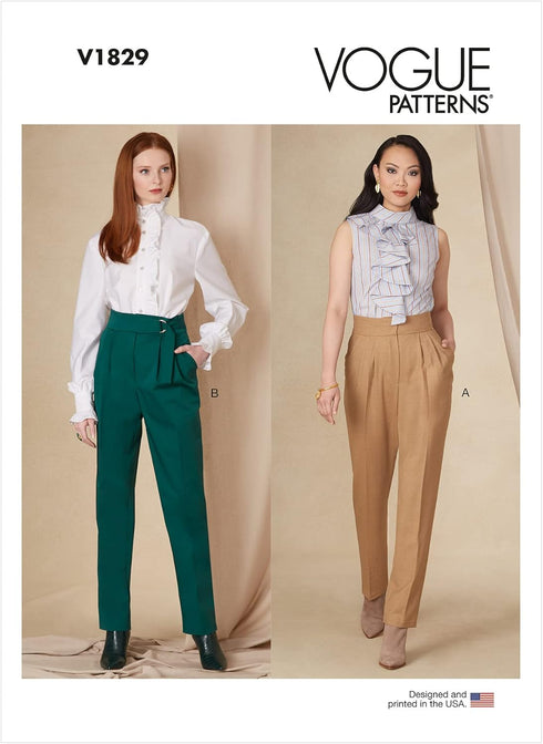 Vogue Misses' Petite Slightly-Tapered Pants Sewing Pattern Kit, Code V1829, Sizes 8-10-12-14-16, Multicolor...