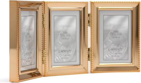 Lawrence Frames Bead Border Design, 2.5x3.5 Triple, Gold...