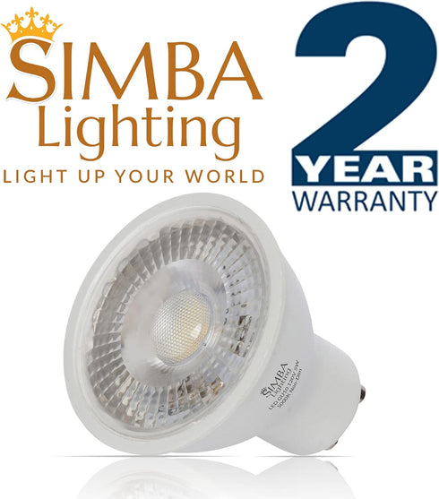 Simba Lighting LED GU10 5W Non-Dimmable Spot Light Bulb (6 Pack) Halogen 50W Replacement MR16 Shape for Accent, Recessed, Track Lighting, 38° Beam...