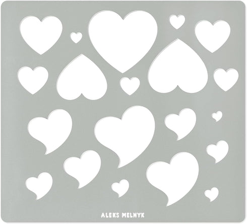 Aleks Melnyk No.203 Metal Stencil for Jewelry, Shape Earring Heart Cutouts Stencil, Lapidary Template for Cabochons, Jewelry making Templates, Bra...