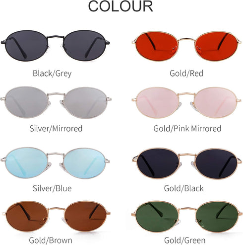 GIFIORE Oval Sunglasses Vintage Retro 90s Sunglasses Trendy Designer Glasses for Women Men...