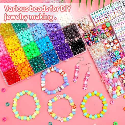 IOOLEEM Pony Beads, Bracelet Making Kit, Pony Beads Kit, Friendship Bracelet Making Kit, Hair Beads, Kandi Pony Beads, Beads for Jewelry Making....