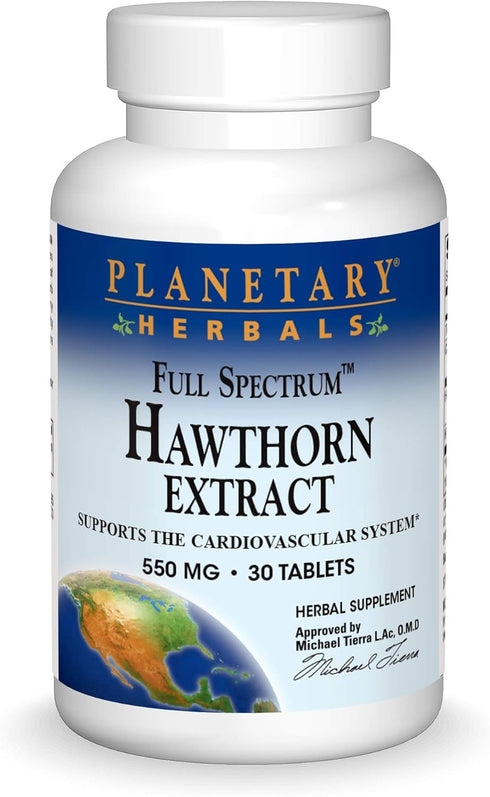 Planetary Herbals Full Spectrum Hawthorn Extract Tablets, 30 Count...