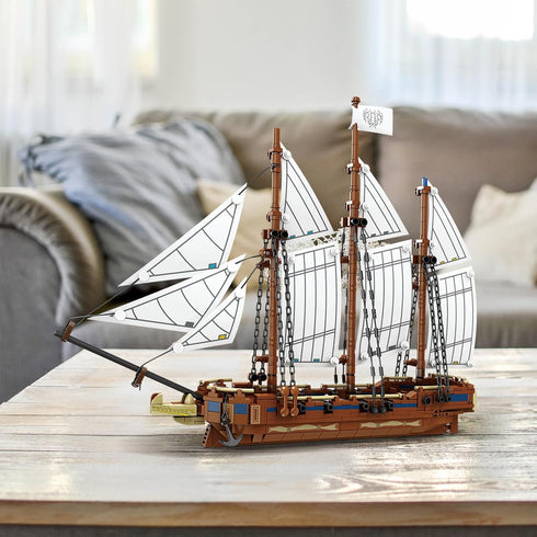 KAZI Ship Building Kit for Adults Kids,Sailing Adventure Toy Boat Building Blocks Set,Ship Model Home Decor,Fun Toy Gift for 8 9 10 11 12 Plus Yea...