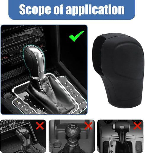 2PCS Car Gear Shift Knob Cover, Elastic Silicone Car Automatic Shift Protect Accessories, Anti-Slip Auto Knob Gear Stick Protector, Car Interior D...