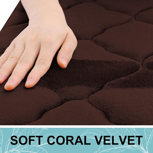 OLANLY Memory Foam Toilet Rugs U-Shaped 24x20, Ultra Soft and Absorbent Bathroom Rugs, Non-Slip Thick Toilet Bath Mat, Machine Wash Dry, Contour B...