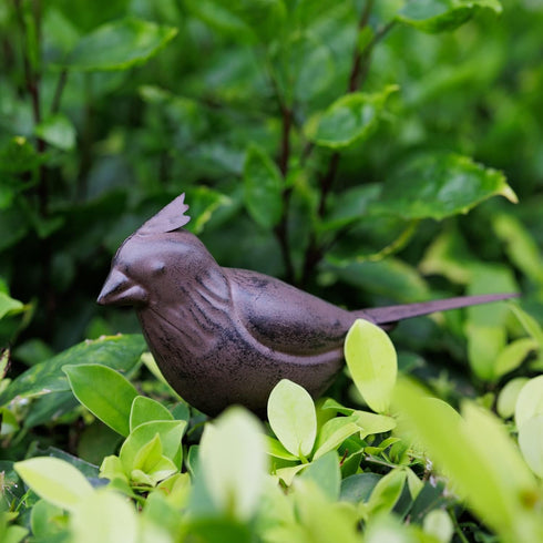 Decorative Small Nostalgia Style Cute Bird Art Iron Sculpture Figurine Home & Office & Garden Decoration, Rust/Brown (Cardinal Bird)...