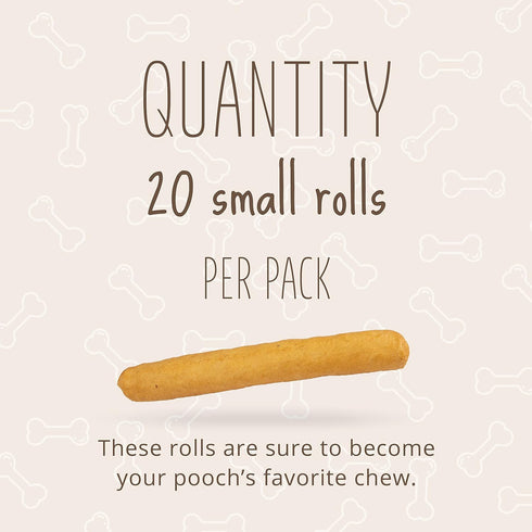 Better Belly Pork Hide Rolls with Smoke Flavor Small, 20 Count, Digestible Pork Hide for Dogs (P-94453)...