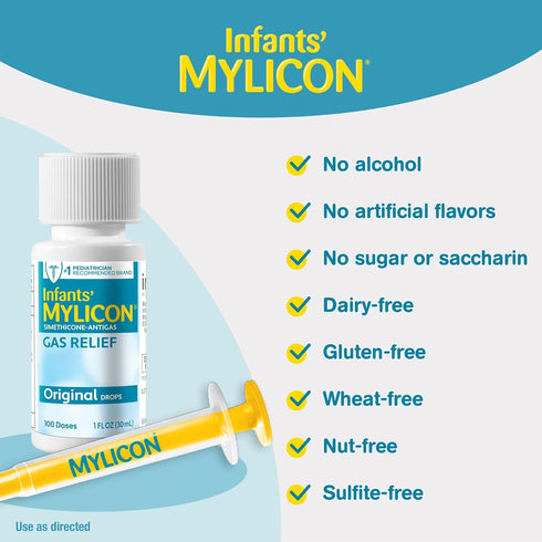 Mylicon Gas Relief Drops for Infants and Babies, Original Formula, 1 Fluid Ounce...
