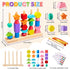Montessori Preschool Educational Wooden toys for Toddler 3 4 5 Years Old Lacing Beads & Stacking Blocks & Shape Sorting Gifts for Kids Boy Girl El...