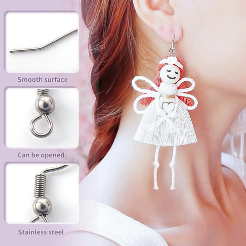 TOAOB 300pcs Stainless Steel Hypoallergenic Earring Hooks Silver Earring Making Kit with Jump Rings and Clear Silicone Earring Backs for DIY Jewel...