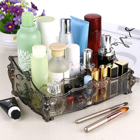 Hipiwe 3 Slots Acrylic Makeup Organizers - Cosmetic Storage Rack Holder, Dresser Vanity Box Desktop Skin Care Products Container for Dresser and B...