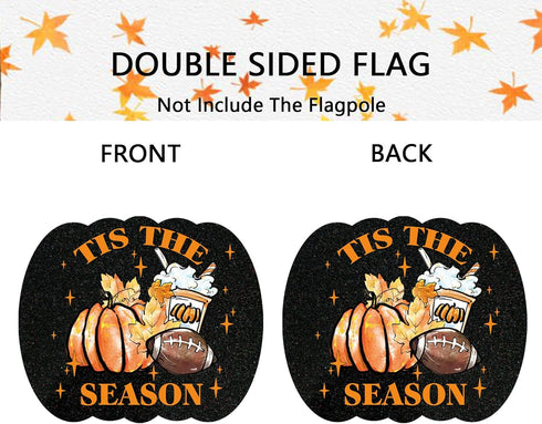 Fall Garden Flag Pumpkin Maple Leaves Tis The Season Double Sided Knit Flag Seasonal Autumn Yard Lawn Outdoor Decorations 12.5x18 Inch...