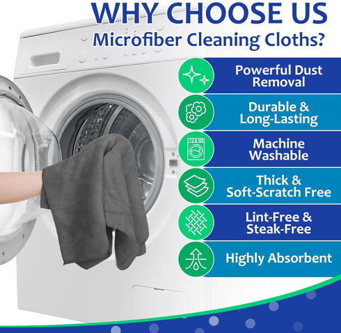 3 Pcs Extra Large Microfiber Cleaning Cloth 30" x 20" Washable Reusable Microfiber Towel Streak Free Lint Free Cloth for Cleaning Home Glass Offic...