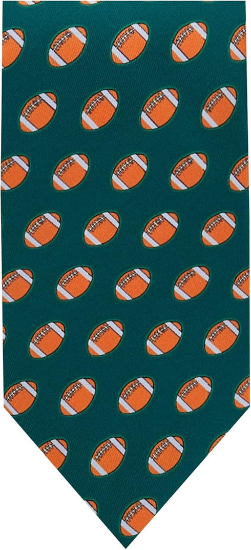Jacob Alexander Men's American Football Game Balls Pattern Regular Length Neck Tie - Green...