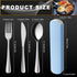 FYY Travel Utensils with Case - Portable Stainless Steel Silverware Set Reusable Travel Cutlery Knife Fork Spoon Set BPA-Free Flatware Set for Cam...
