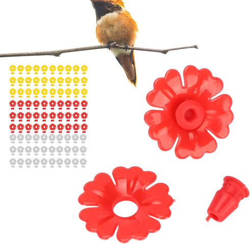 CHICIRIS Hummingbird Feeder Flowers,30 Set Hanging Hummingbird Feeder Parts for Hummingbird Feeder Garden Outdoors Supplies (Red)...