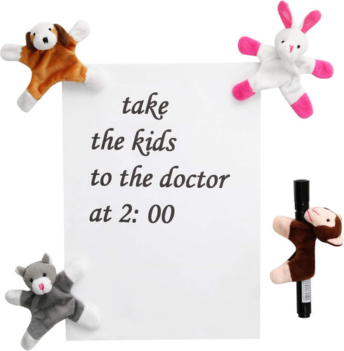 Animal Magnets Toy Set for Refrigerator, Fridge Magnet Toys, Board Magnets, Plush Magnet Animals, Plush Animal Toys (8-Piece Set)...