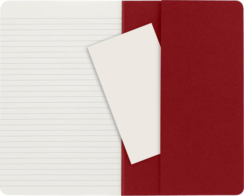 Moleskine Cahier Journal, Soft Cover, Large (5" x 8.25") Ruled/Lined, Cranberry Red, 80 Pages (Set of 3)...