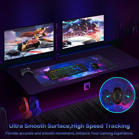 Canjoy Gaming Mouse Pad, 31.5 x 11.8 inch Large Mouse Pad Extended Desk Pad Big Keyboard Mousepad Desk Mat with Non-Slip Rubber Base for Gaming Wo...