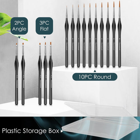 Miniature Paint Brushes,15Pcs Small Fine Tip Paintbrushes, Micro Detail Paint Brush Set, Triangular Grip Handles Art Brushes Perfect for Acrylic, ...