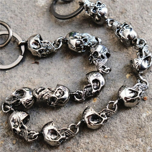 Andy's Orchids Wallet Chain, Punk Skull Jeans Decor Pants Chain Secure Travel Wallet Heavy Duty Link Coil Leash Jewelry...