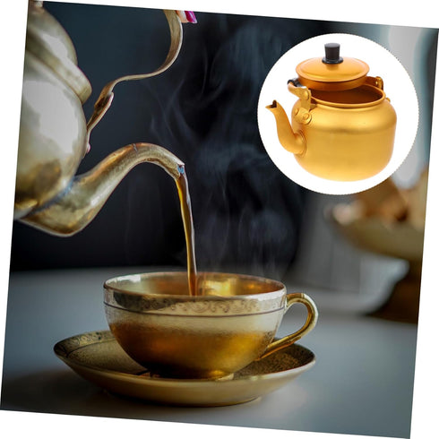 Hemoton Aluminium Tea Kettle Anti Leak Vinegar Milk Tea Kettle Coffee Pot for Home Restaurant (Yellow 1L)...