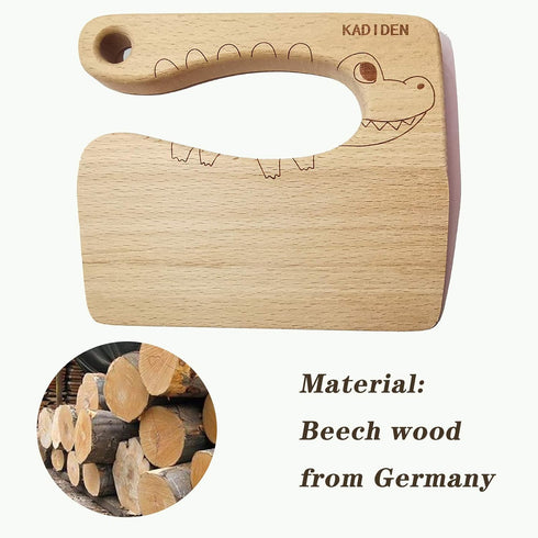 Wooden Kids Knife for Cooking,Kid Safe Knives,Kitchen Toy,Chopper,Vegetable and Fruit Cutter (For 2-8 Years Old)...