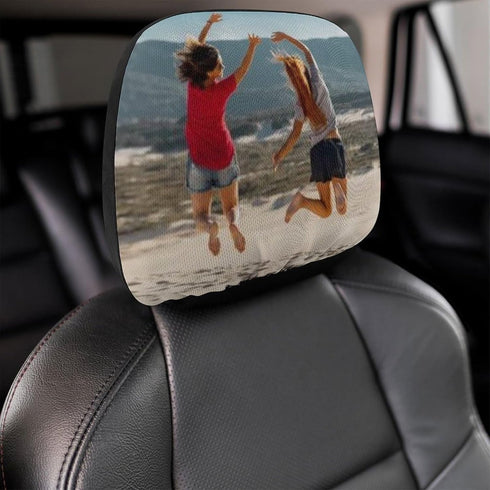 Custom Headrest Covers for Cars Personalized Car Seat Headrest Cover Add Your Image Text Name Logo Simple and Convenient to Use and Install, 1pcsB...