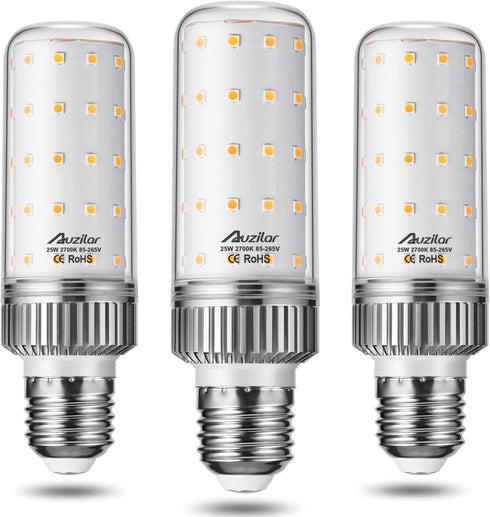 E26 LED Bulb,25W LED Corn Light Bulb 200W Equivalent 2700K Warm White 2500LM Non-dimmable Flicker Free Ceiling Fan LED Corn Bulb for Indoor Outdoo...