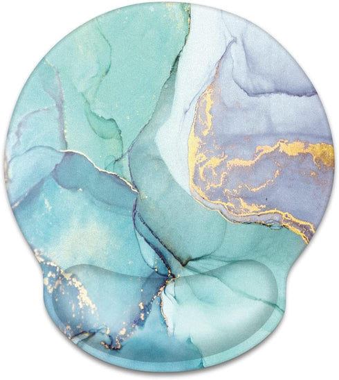 WAVEYU Ergonomic Mouse Pad with Wrist Support Marble, Modern Round Mouse Mat Non-Slip Rubber Base Mousepad for Desk Laptop Gaming Working Computer...