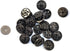 20 pcs Black Retro Double Layer Openwork Metal Shank Sewing Coat Buttons -25mm -1"...