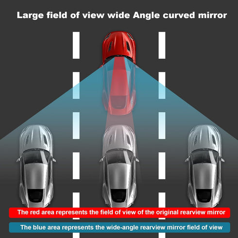 Anti Glare Reduce Blind Spots Convex Wide Angle Hd Auto Inside Rearview Mirror 360 Degrees Adjustable Car Rear View Mirror with Suction Cup Compat...