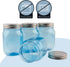 Cornucopia Brands 16oz PLASTIC Mason Jars (8-Pack, Blue w/Silver Metal Lids); PET BPA-Free Mason Jars w/One Piece Lids, 2-Cup/Pint Capacity...