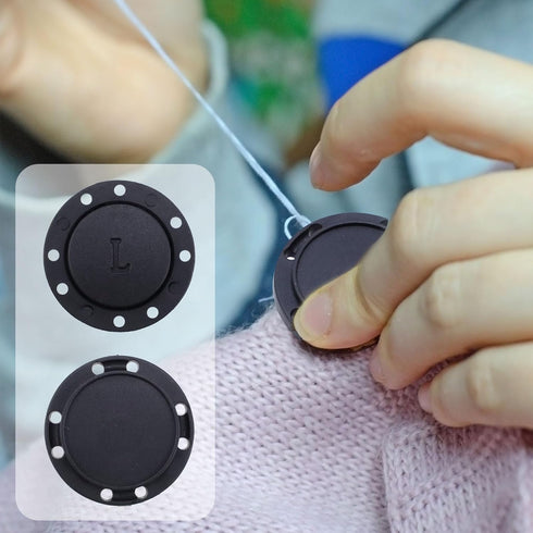 12PCS Magnetic Clothes Buttons Black Hidden Coat Button Nylon Windbreaker Buckle for Cloak Overcoat Sleepwear (26mm/1.02Inch)...