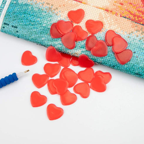 Sonsage 48Pcs DIY Diamond Art Painting Wax,Red and Blue Heart Shaped Glue Clay,DIY 5D Paint with Dimond Storage Glue Embroidery Accessories Tools ...