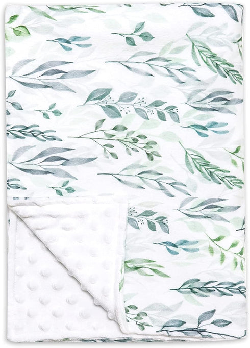Baby Blanket Green Leaf, Soft Warm Baby Blanket for Girl and Boy, Toddler Baby Newborn Plush Dot Security Blanket for Nursery Stroller Infant Crib...