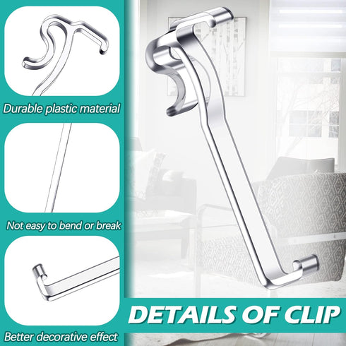 Blulu 3 Inch Valance Clips Window Blind Hidden Clip Clear Plastic Retainer Latent for Horizontal Blind(30 Pieces)...