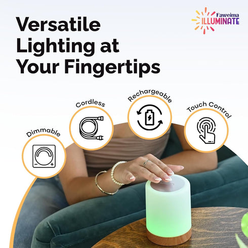 LED Night Light Touch Lamp - Recharge Glow Cordless Rechargeable Lamp | Night Light for Adults and Baby Night Lights for Nursery | Mini Lamp...